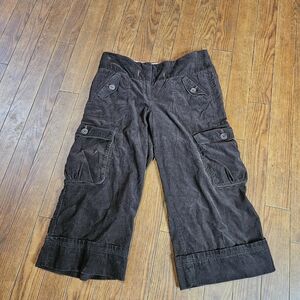 Anthropologie Brown Cargo Cropped Pants